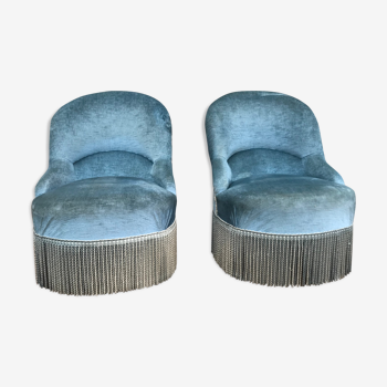 Paire de fauteuils crapaud