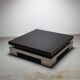 Nadine Charteret high gloss black and brushed metal coffee table circa 1970