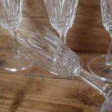 Set of 6 champagne flutes in Reims crystal glass 1950