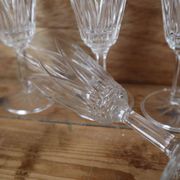 Lot de 6 flûtes à champagne en verre de cristal de Reims 1950