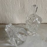 Vintage chiseled glass candy dish