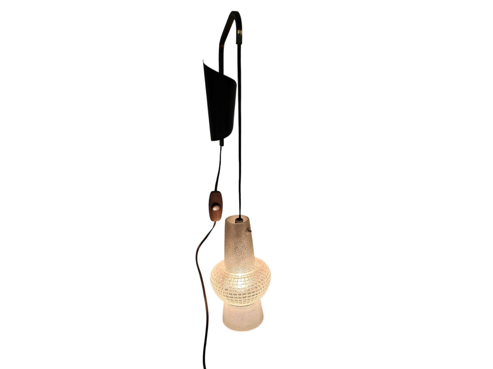 Suspension design néerlandais - Philips - modèle NX 14 - verre satiné - années 50 - Louis Kalff
