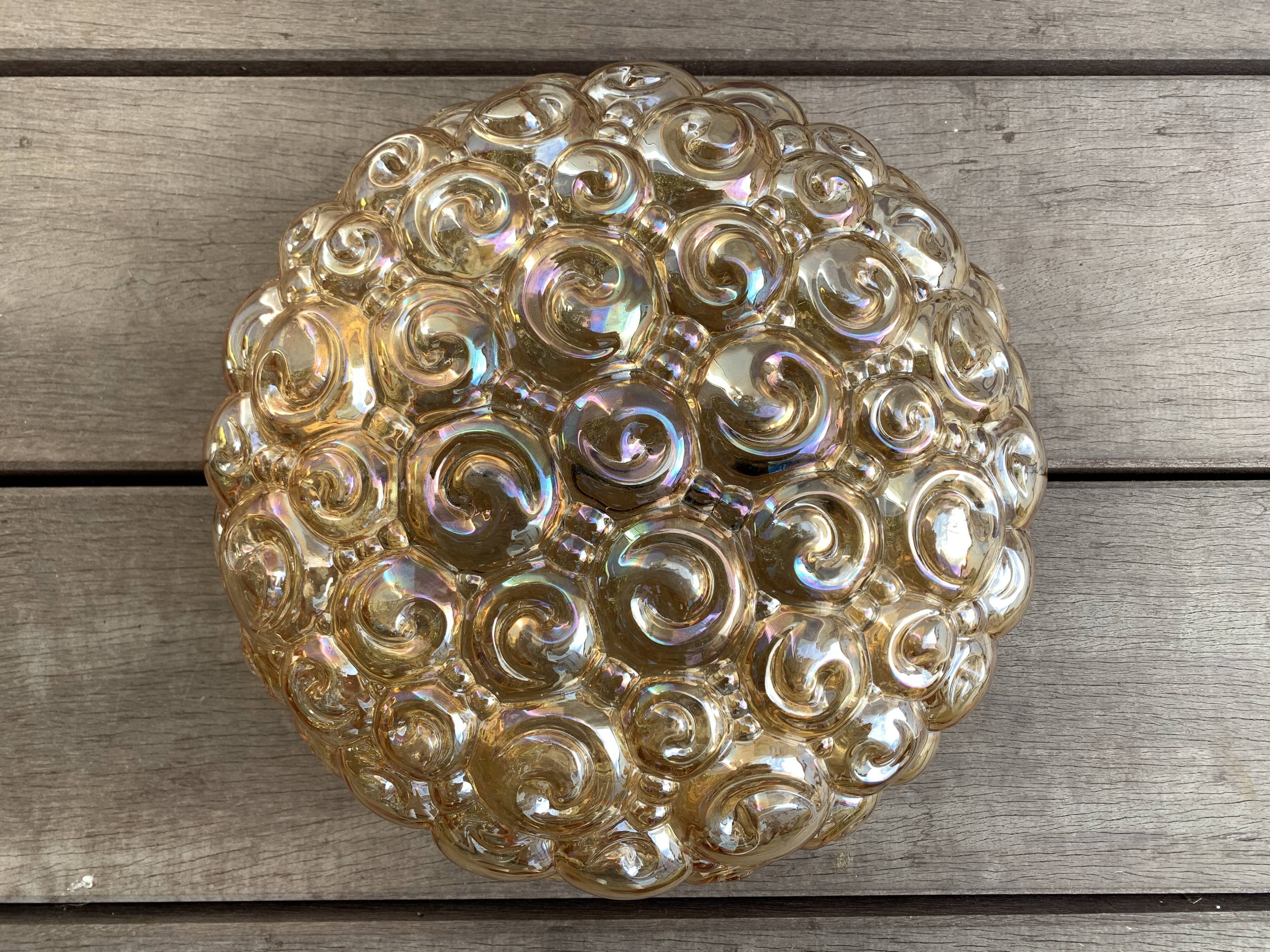 Ceiling lamp or wall lamp in glass, design Helena Tynell, 1960