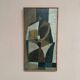 Original Swedish Oil on Canvas – "Abstrakt Komposition" by Hans Fritzdorf (1927–1990) – Vintage and Framed – 71 × 38 cm (28" × 15")
