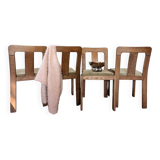 Vintage mahogany chairs – sage green velvet – German design