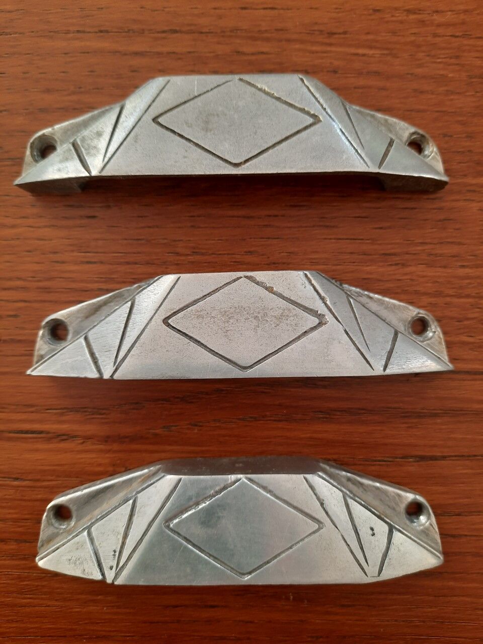 Set of 3 art deco handles