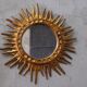 Mid-century italian wooden sun mirror, 1950s