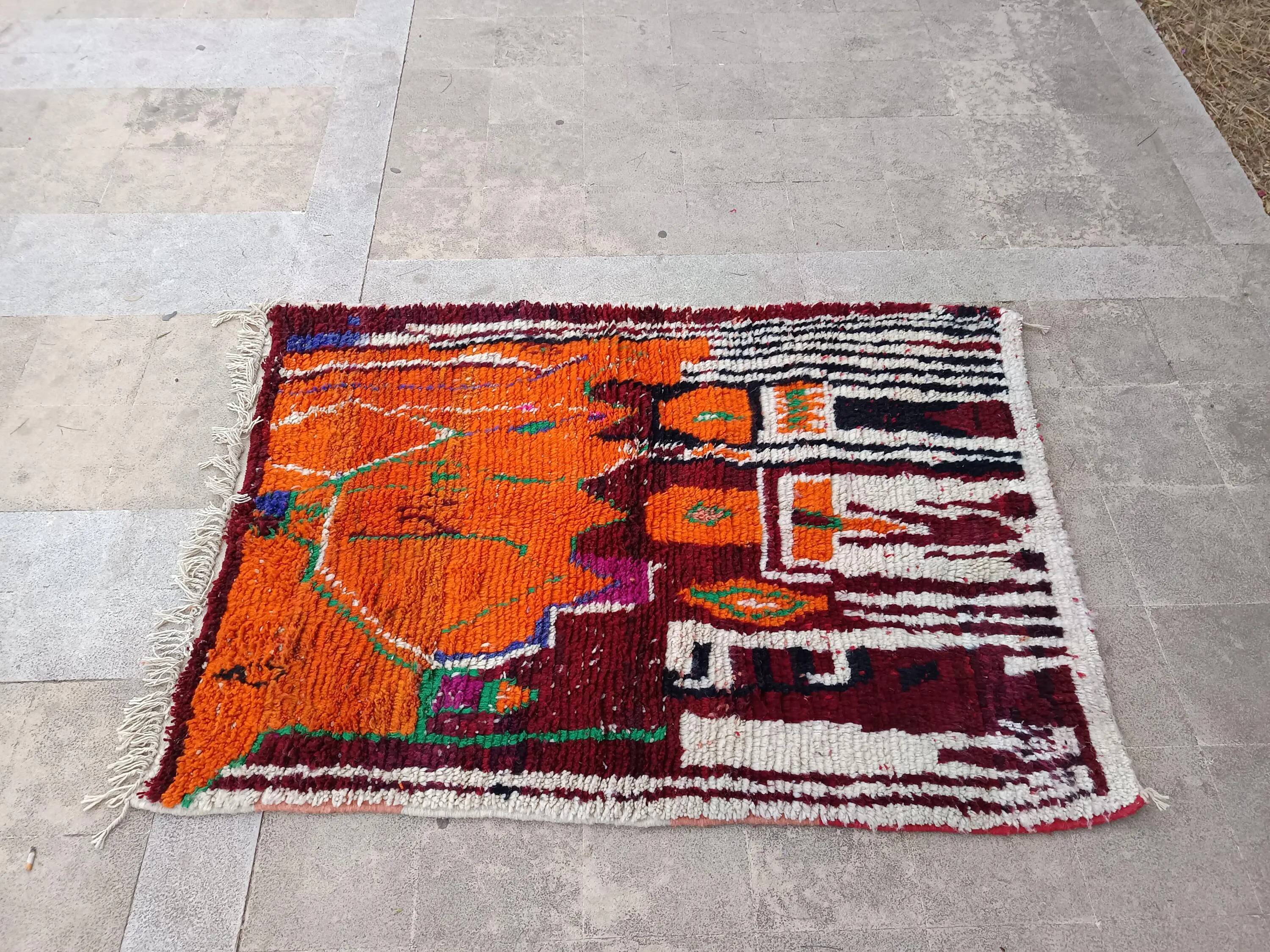 Handmade wool rug Morocco 3 x 2 m