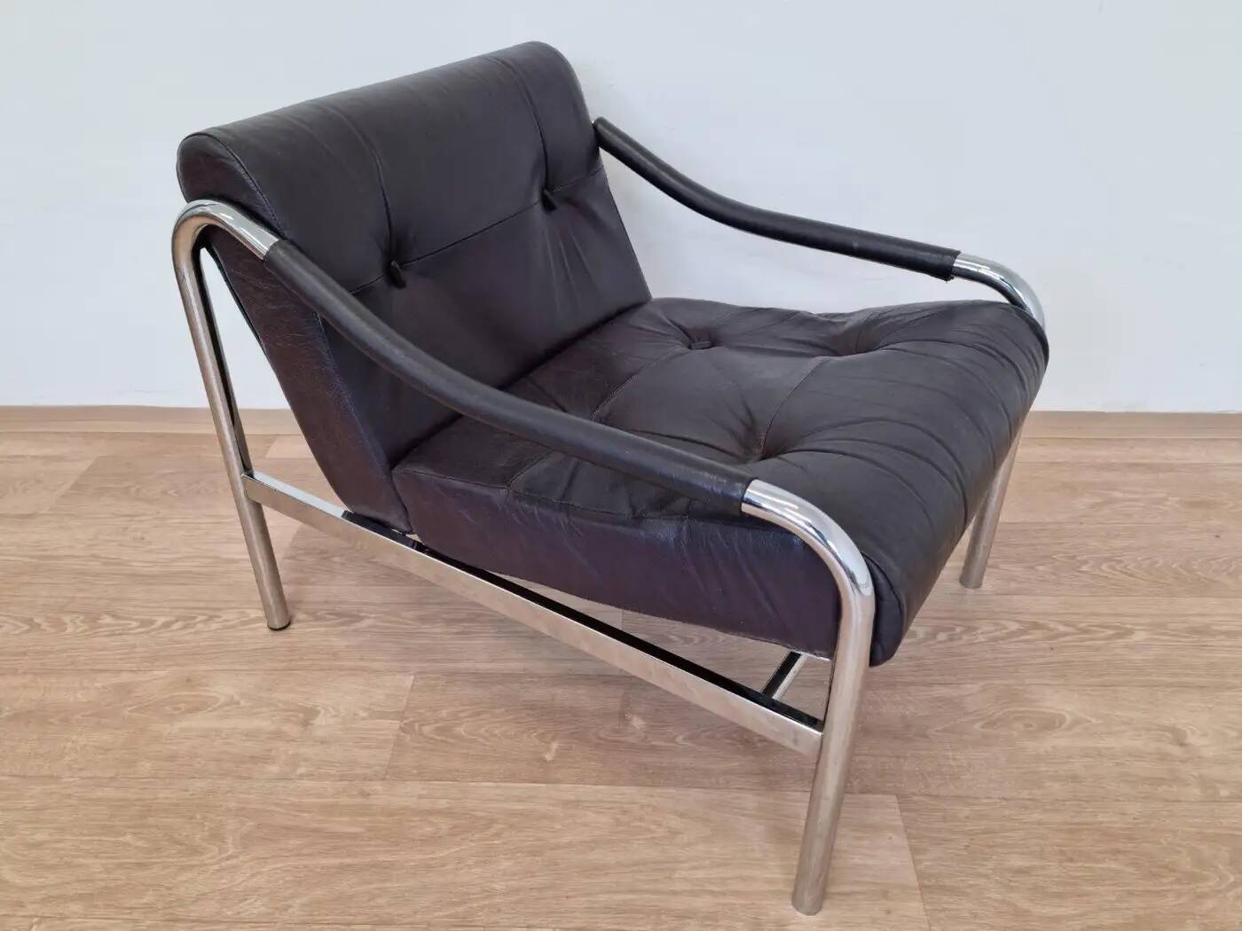 Pair of leather chairs designed by Tim Bates for Pieff, England, circa 1970s