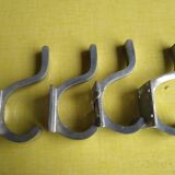 Set of four aluminum coat hooks 1950