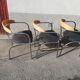 Set de 3 chaises vintage tissu bleu