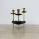 Mid century candle holder brass and lucite , 1970s