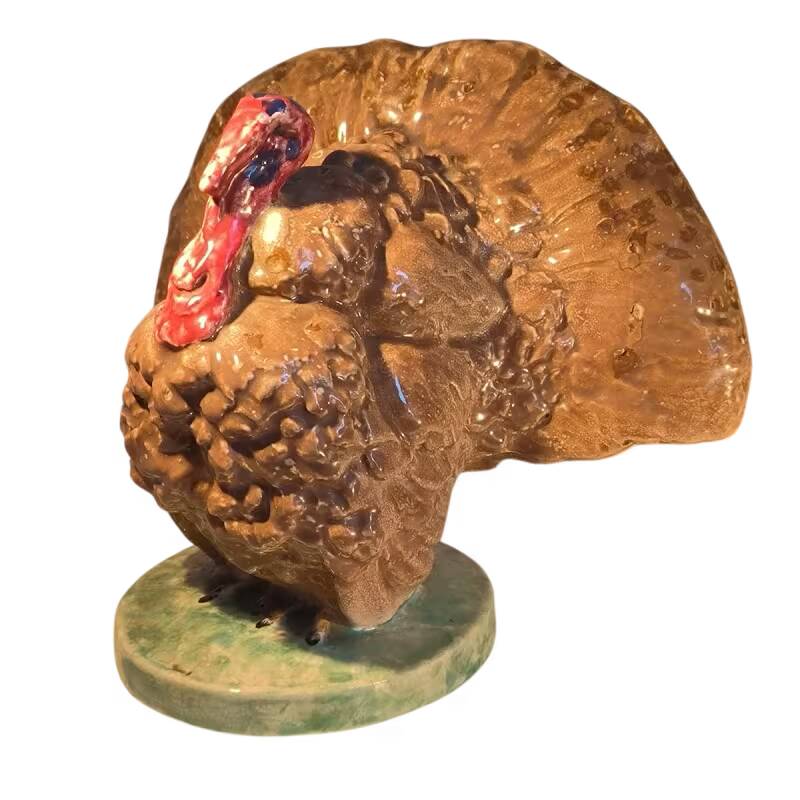 Domien ingels for ceramaes 'turkey' rare polychrome animal sculpture c