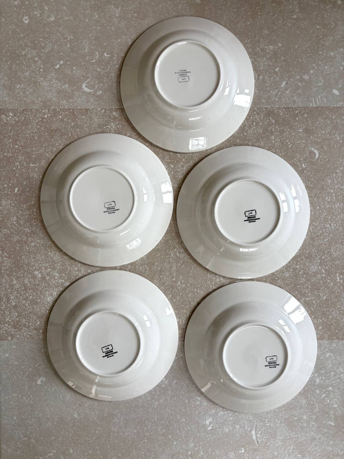 Set of 5 deep plates Lys Digoin Sarreguemines