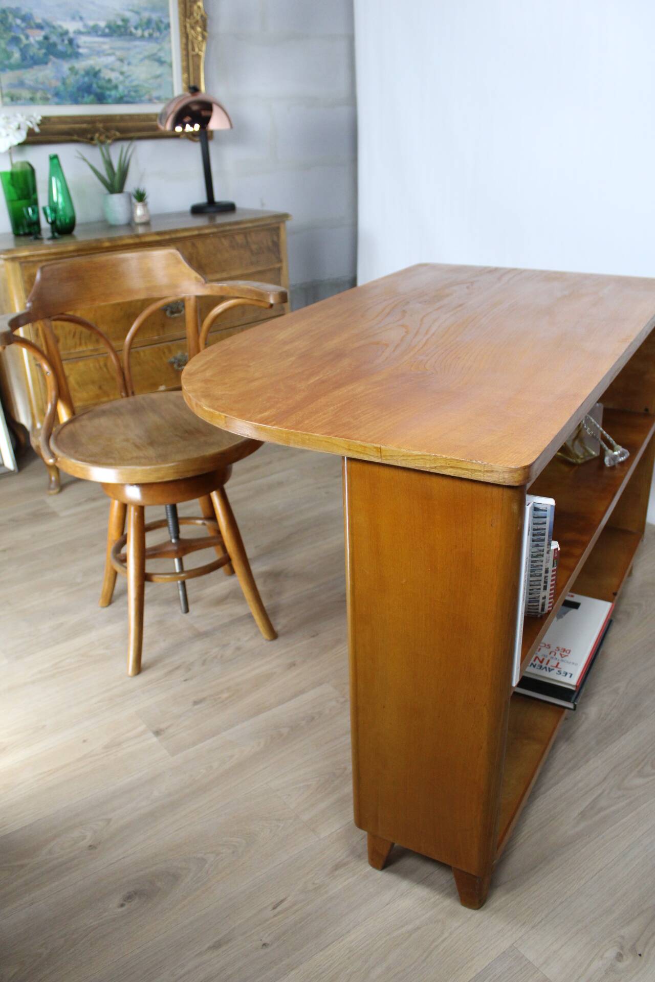 Bureau double face vintage en teck 1960 danemark