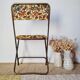 Chaise pliante vintage Lafuma modèle "Chantazur" à motif fleuri