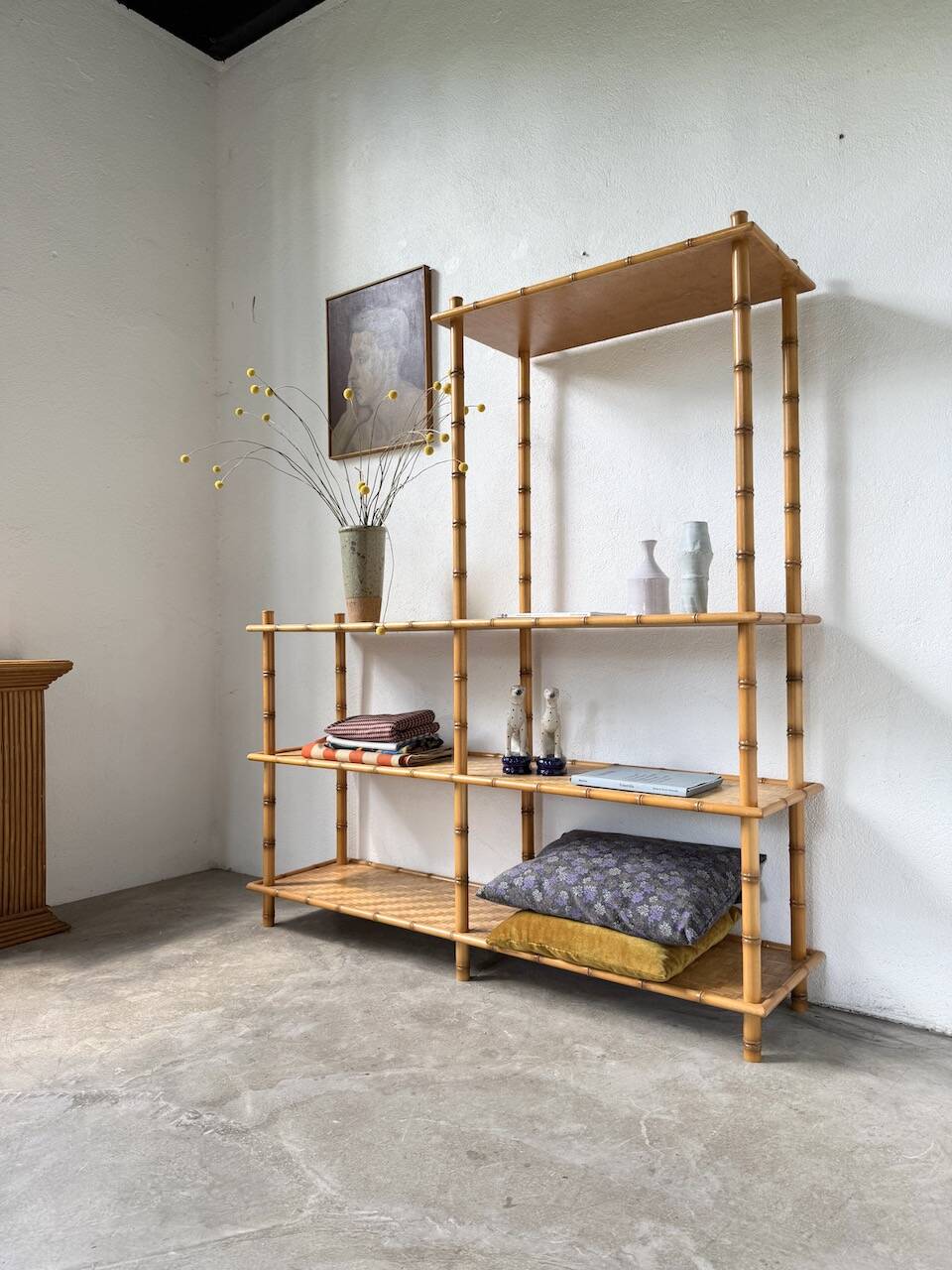 Large rattan shelf 1960