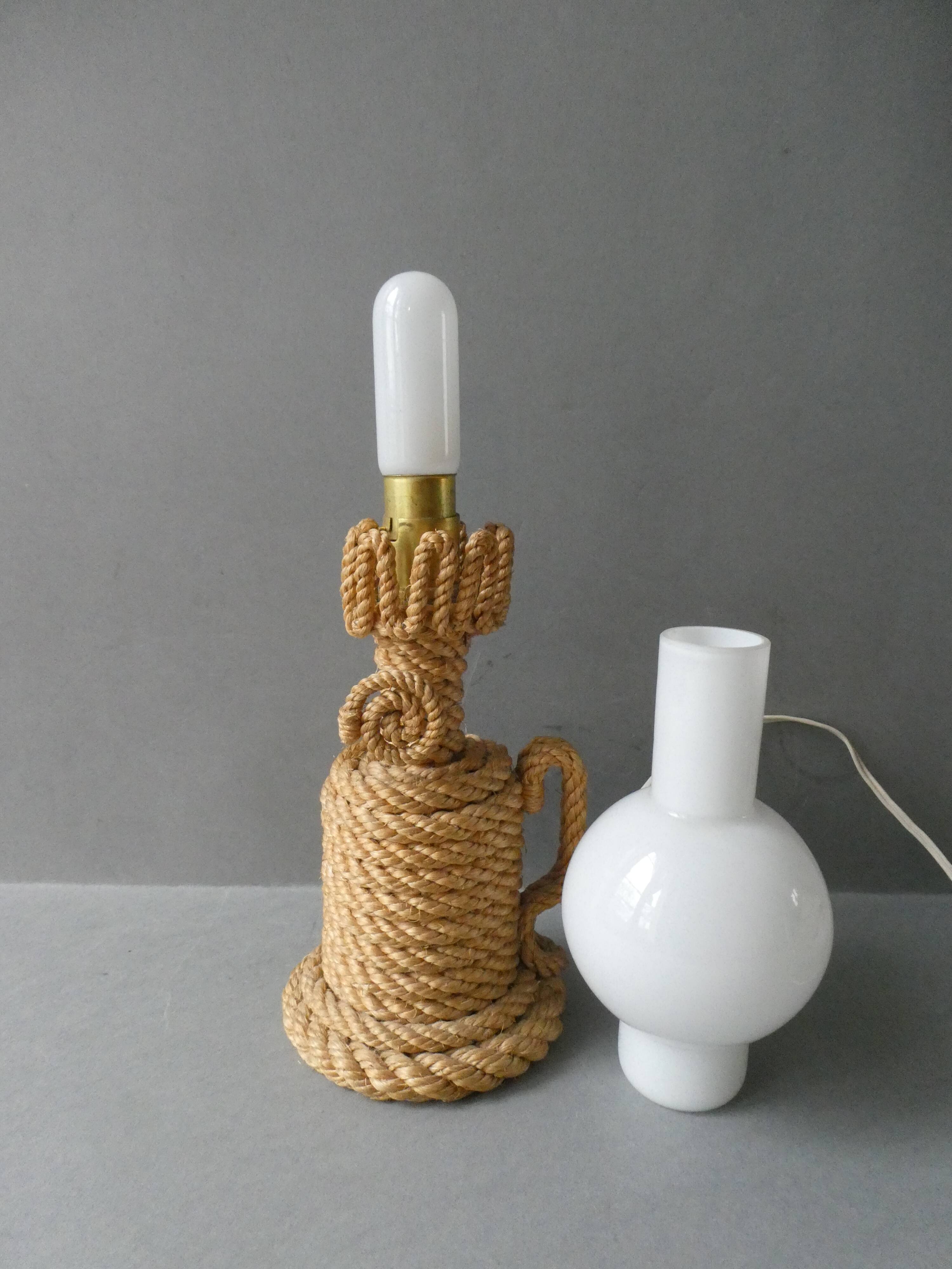 Rope and opaline lamp from the 60s