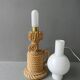 Lampe en corde et opaline, années 60