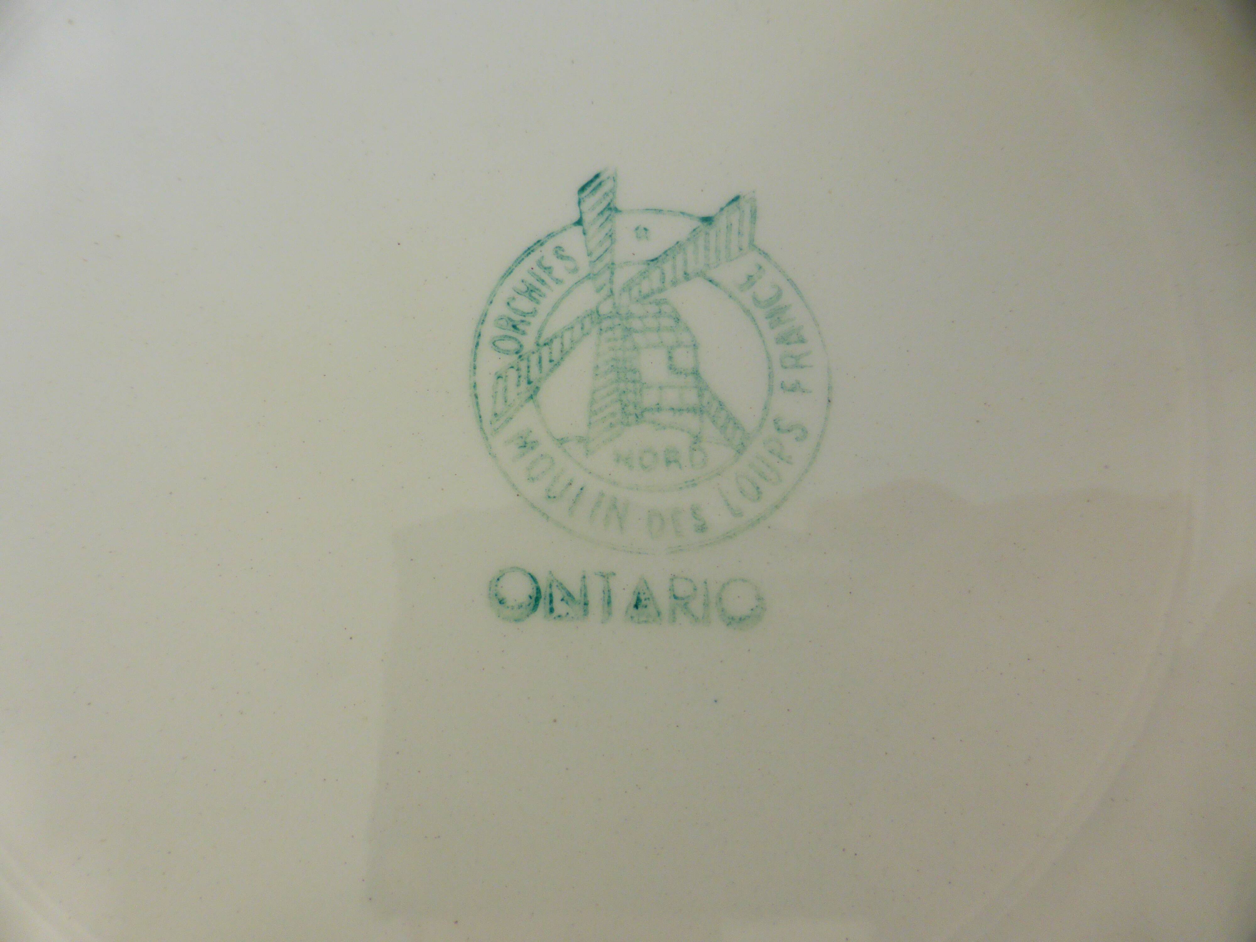 4 vintage Moulin des Loups Orchies dessert plates, Ontario model 210677