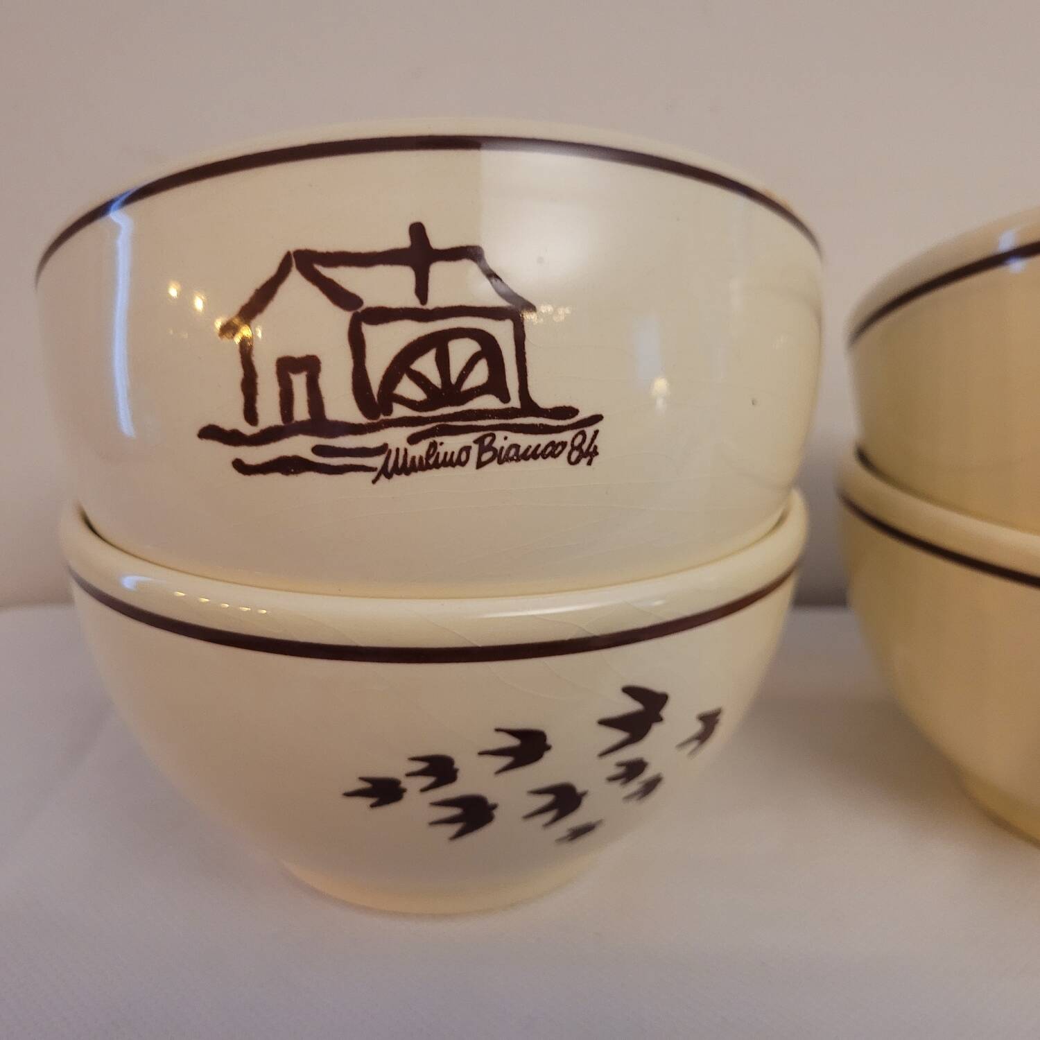 4 Mulino Bianco bowls 1984 – vintage Italian ceramics