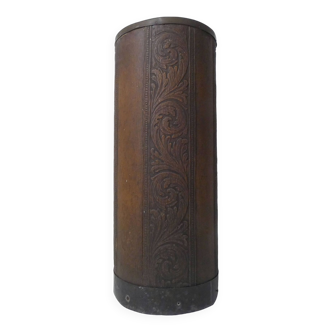 old carved wooden umbrella stand