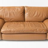Bengodi vintage cognac leather sofas design Cini Boeri for arflex italy