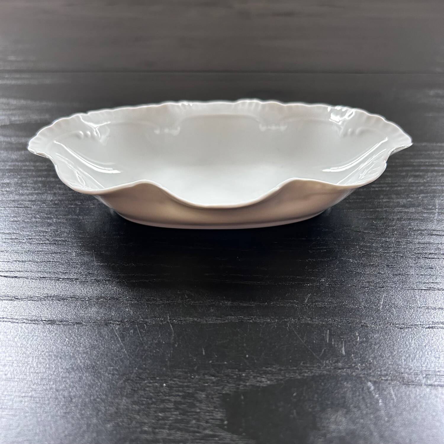 Scalloped porcelain dish