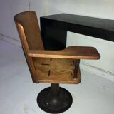 Fauteuil tablette écritoire bois et fonte