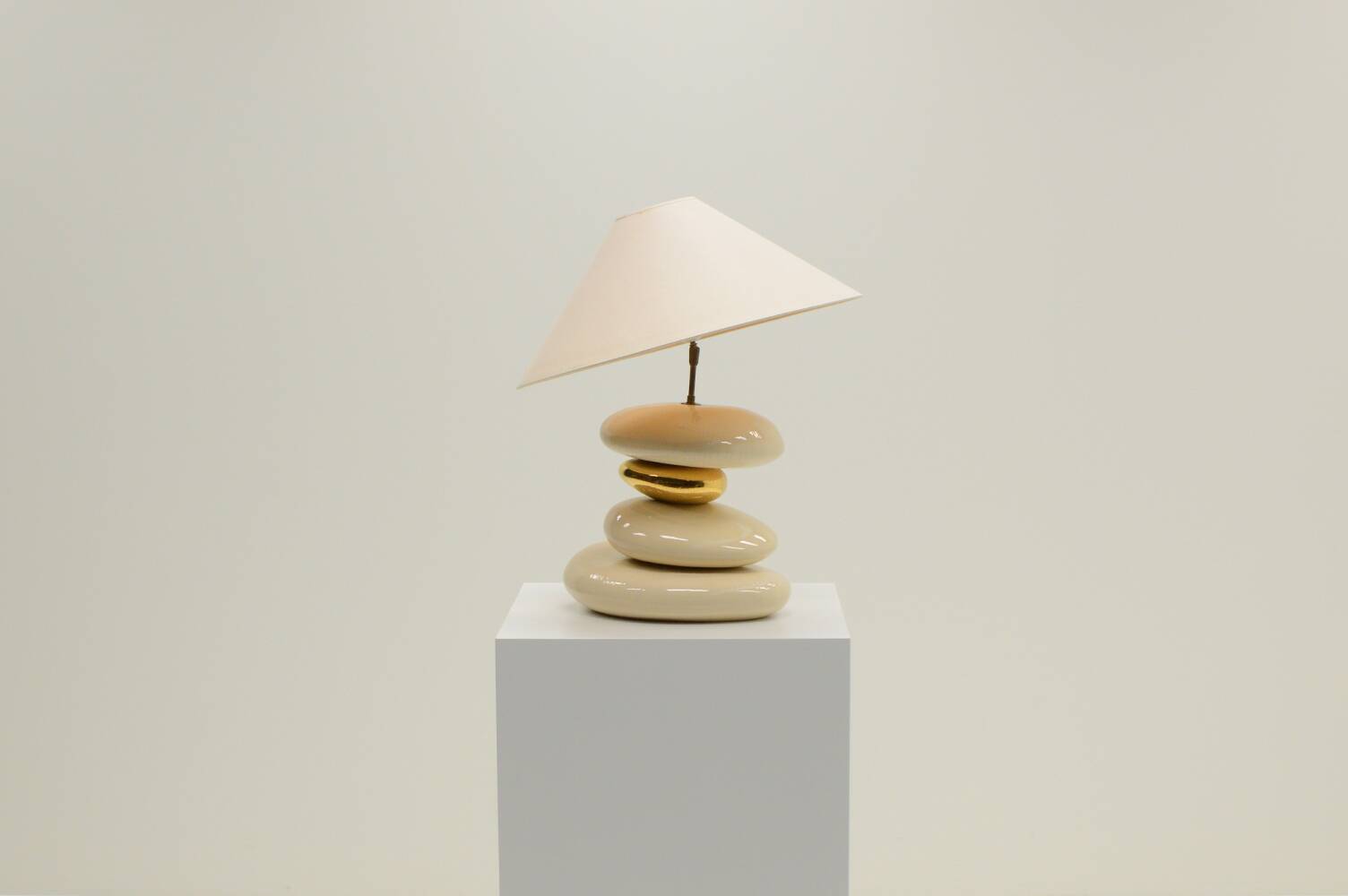 Large Pebble table lamp by François Chatain, 1980s France.