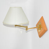 Lampshade wall lamp with a movable arm, France 1970s