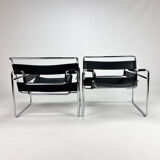 Set of 2 Wassily B3 Chairs by Marcel Breuer, 1980s