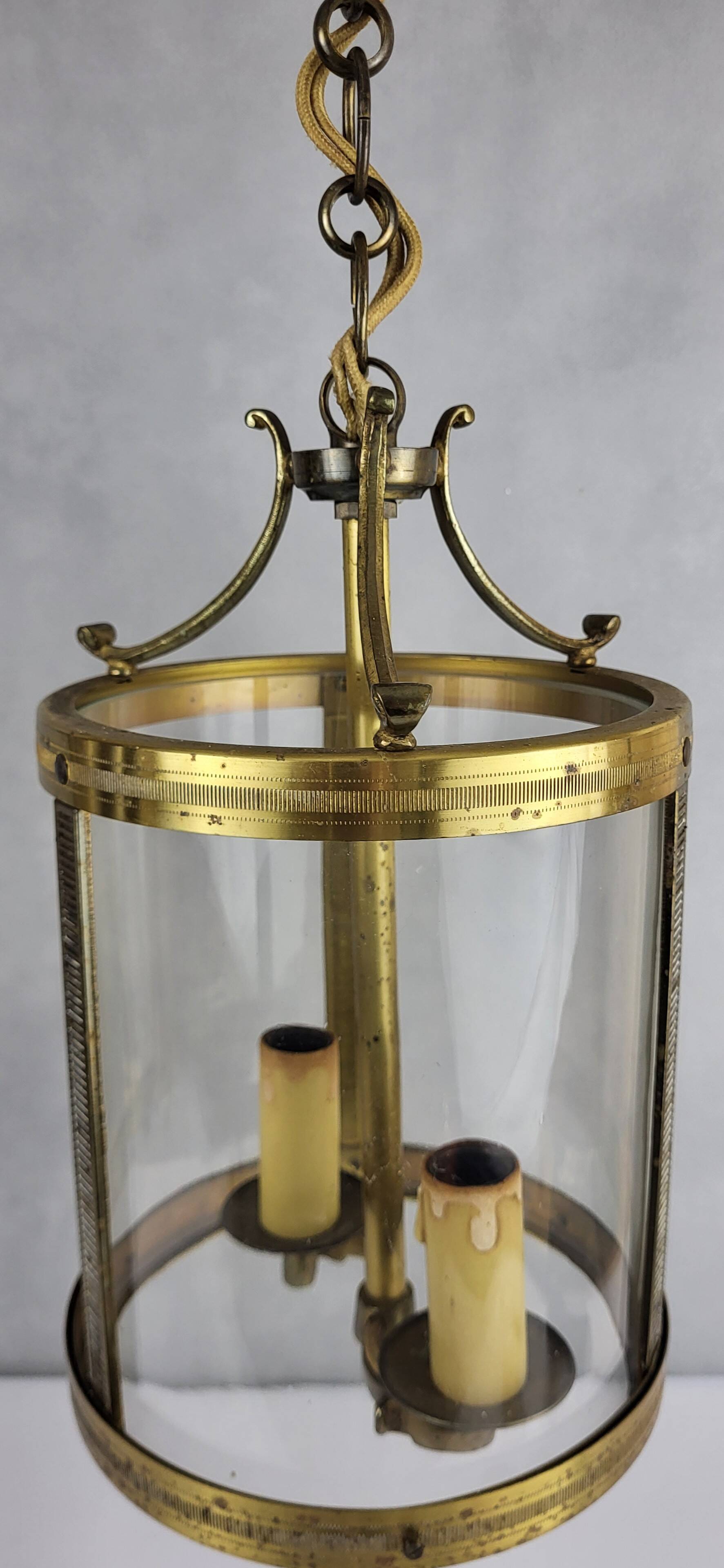 Pair of 1950s brass lanterns
