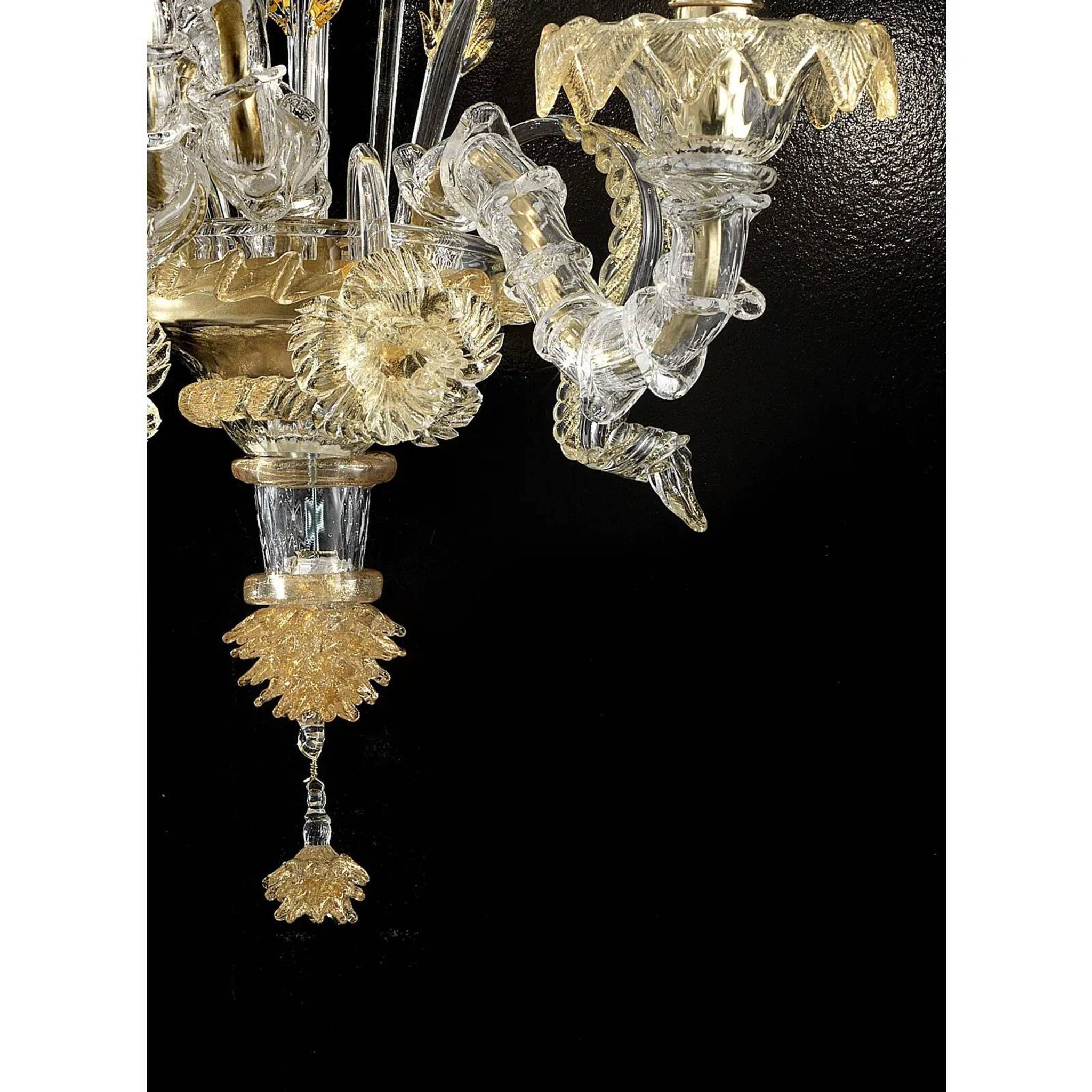 Italian Murano Glass Ca’ Rezzonico – Handcrafted Gold Floral Motif Design