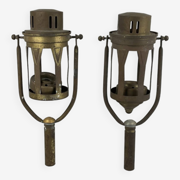 Pair of old lanterns for carriage/horse-drawn carriage