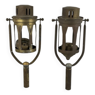 Paire de lanternes anciennes pour calèche/hippomobile