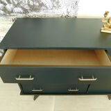 Dark green vintage chest of drawer
