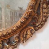 Italian mirror in gilded scupted wood