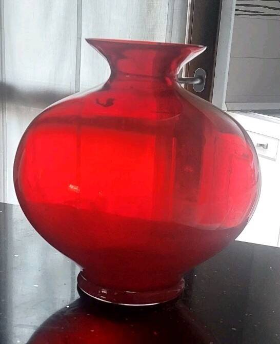 Large blown glass vase Onlylux 30 cm Italian design