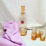Portieux crystal decanter and its 5 glasses