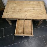 Old fir coffee table with a drawer