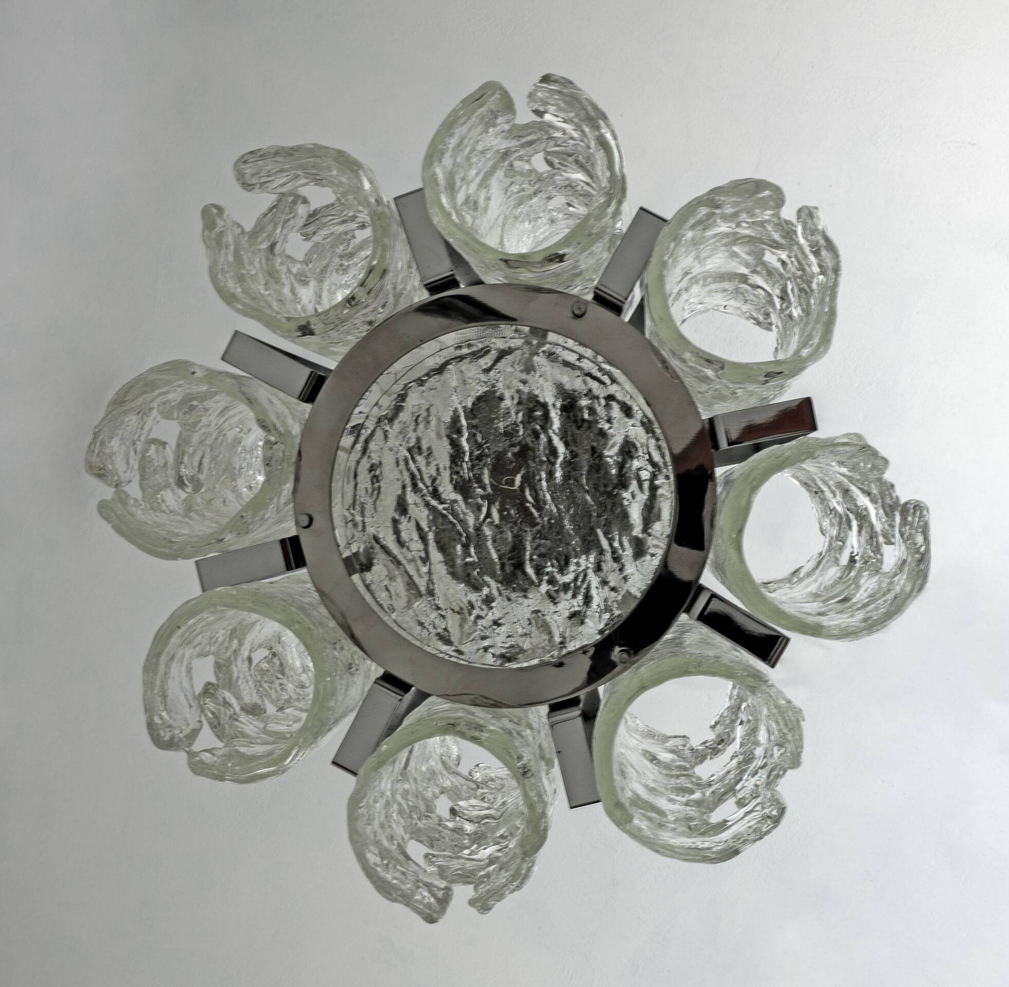 Carlo Nason Postmodern Italian Murano Glass Chandelier for Mazzega, 1970s