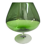 Empoli green large cognac glass shape vase 1960s