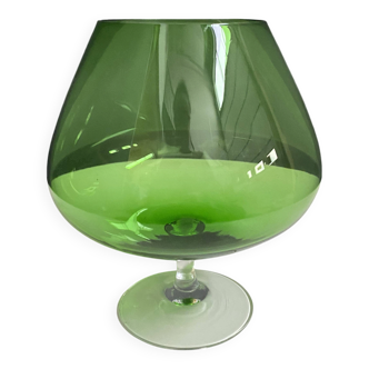 Empoli green large cognac glass shape vase 1960s