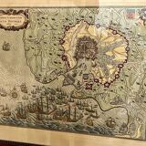 Engraving map siege & surrender La Rochelle -1628