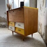 Furniture chest of drawers two-tone 60s