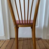 6 Baumann bistro chairs in wood and skaï