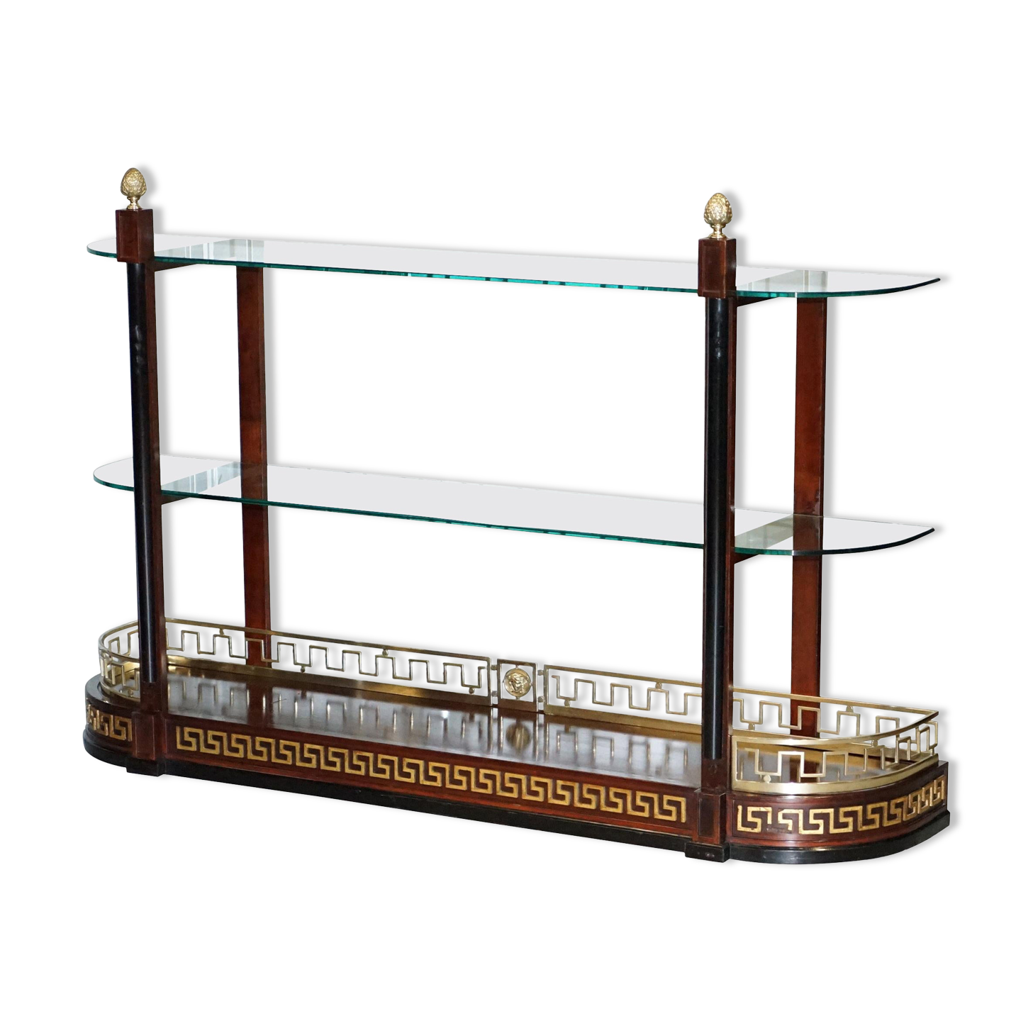 Versace console library in mahogany and brass