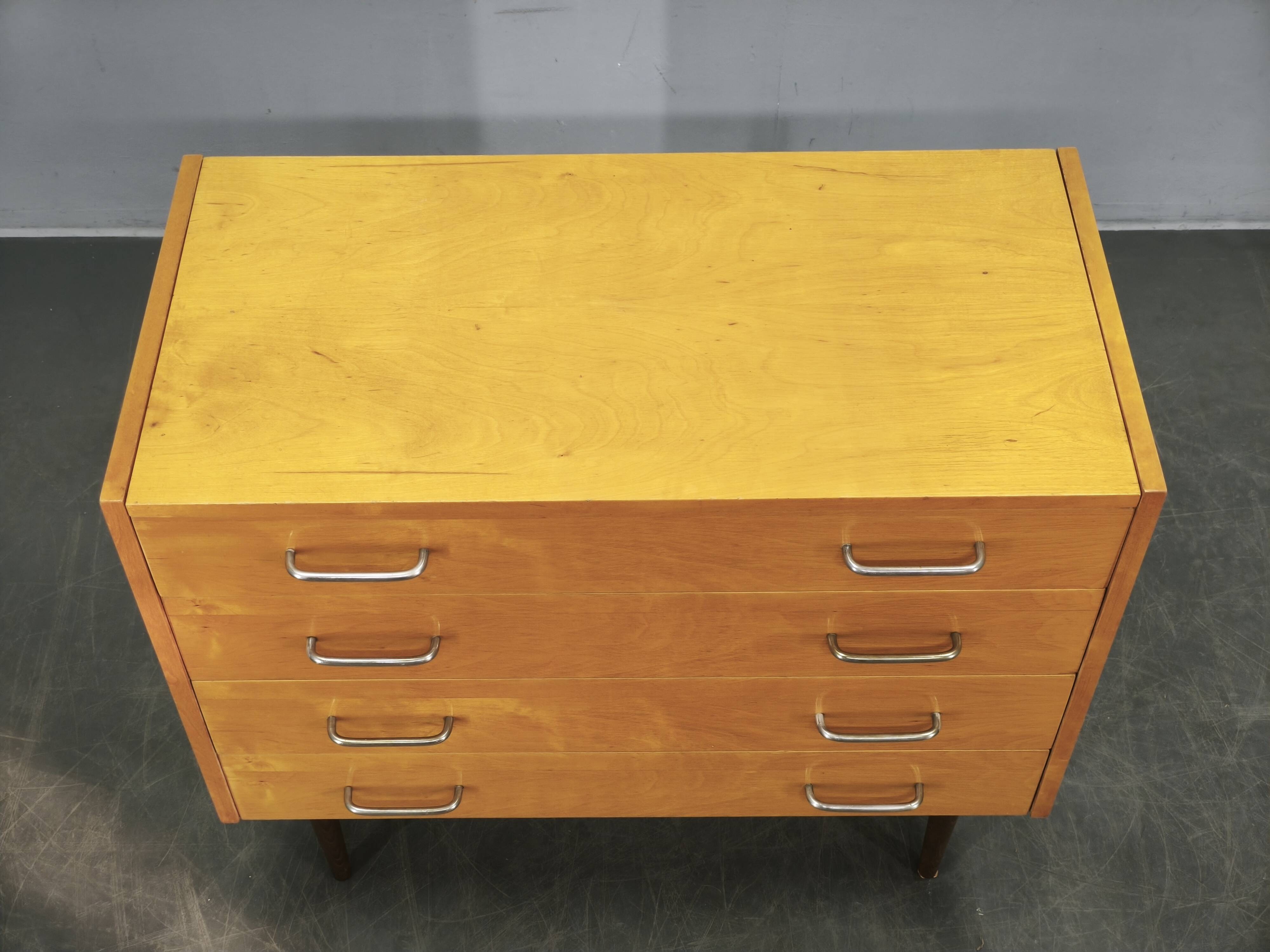 1970s UP Zavody Czech Mid Century Vanity Chest With Mirror