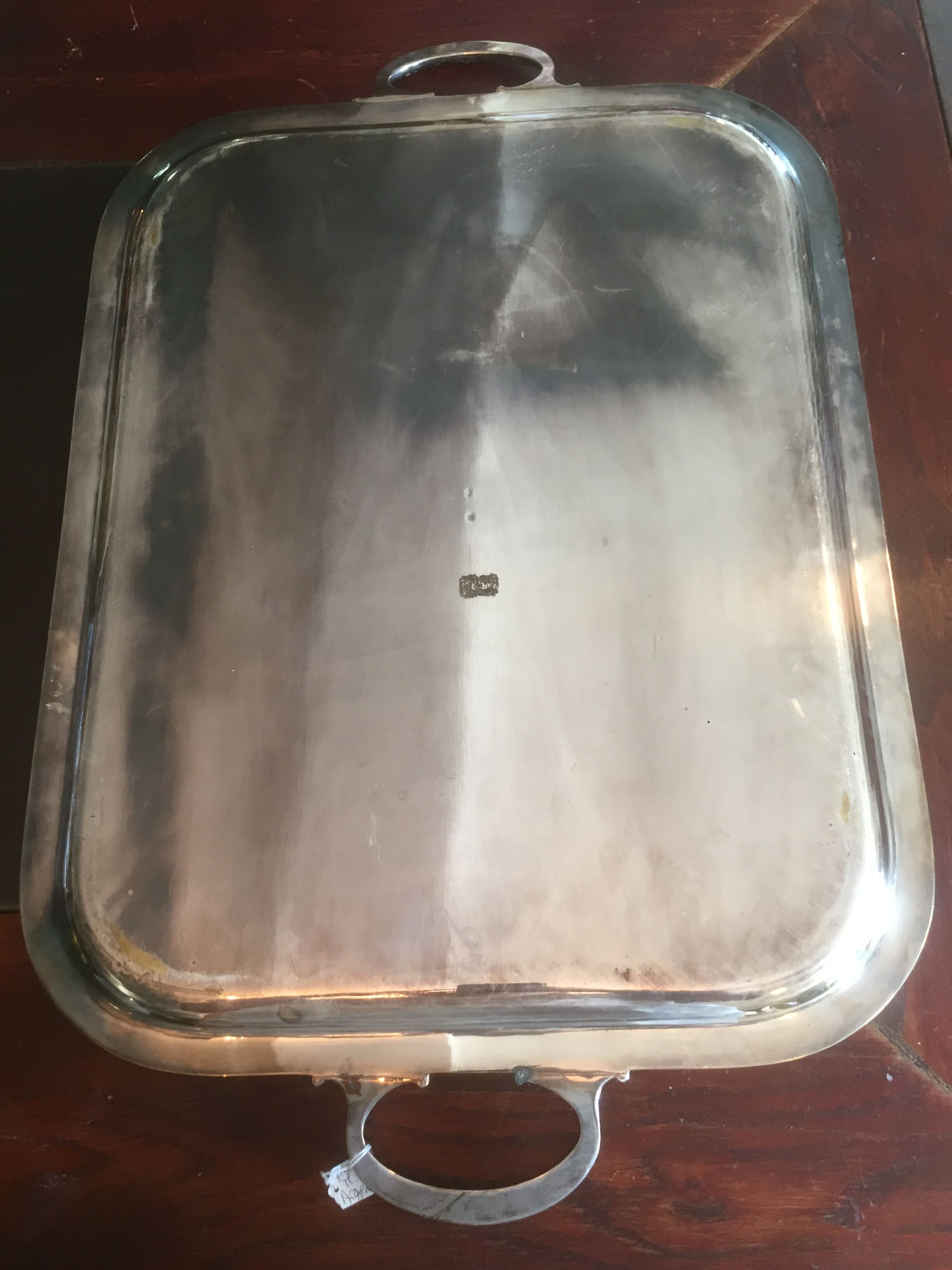 Silver metal tray